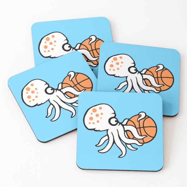 Item preview, Octopus playing basketball basket ball sport fun designed and sold by shirt-o-mat.