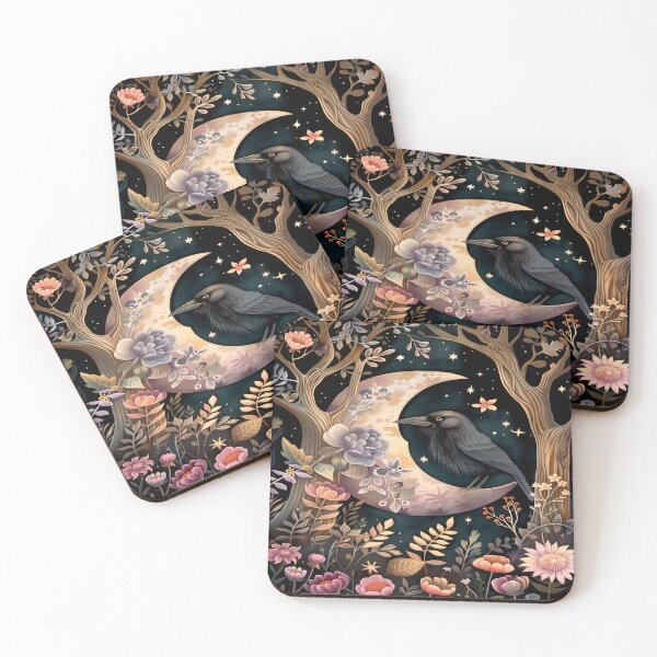 Item preview, Moon Raven - Crescent Moon Art designed and sold by PawPrintStyles.