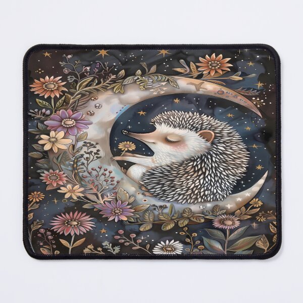 Item preview, Sleepy Hedgehog - Crescent Moon Art designed and sold by PawPrintStyles.