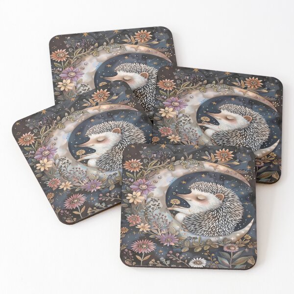 Item preview, Sleepy Hedgehog - Crescent Moon Art designed and sold by PawPrintStyles.