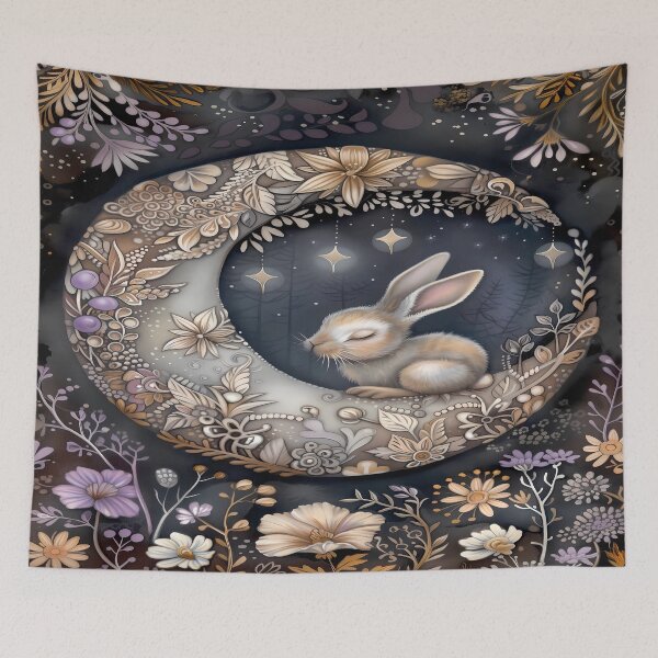 Item preview, Sleeping Bunny - Crescent Moon Art designed and sold by PawPrintStyles.