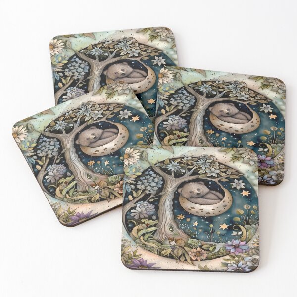 Item preview, Sleeping Bear - Crescent Moon Art designed and sold by PawPrintStyles.