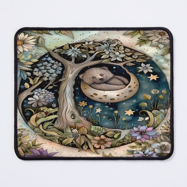 Item preview, Sleeping Bear - Crescent Moon Art designed and sold by PawPrintStyles.