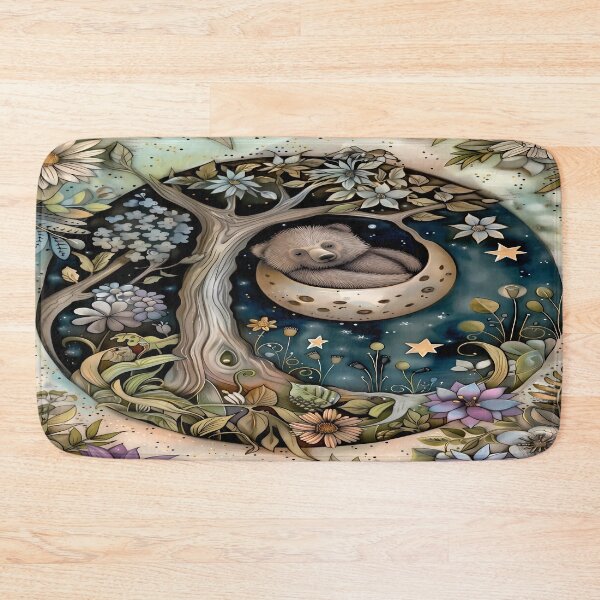 Item preview, Sleeping Bear - Crescent Moon Art designed and sold by PawPrintStyles.