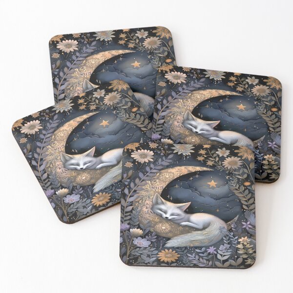 Item preview, Sleeping Fox - Crescent Moon Art designed and sold by PawPrintStyles.