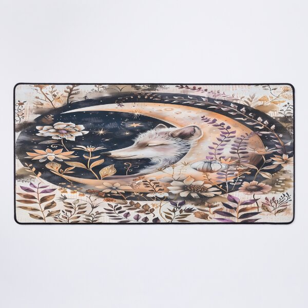 Item preview, Mystical Wolf - Crescent Moon Art designed and sold by PawPrintStyles.