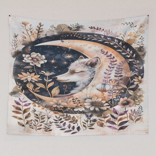 Item preview, Mystical Wolf - Crescent Moon Art designed and sold by PawPrintStyles.