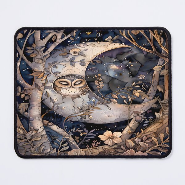 Item preview, Sleeping Owl - Crescent Moon Art designed and sold by PawPrintStyles.