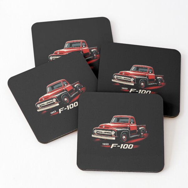 Item preview, 1953 Ford F-100 Vintage Pickup in Red and Black Retro Muscle Style designed and sold by TheArtOfCar.