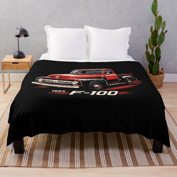Item preview, 1953 Ford F-100 Vintage Pickup in Red and Black Retro Muscle Style designed and sold by TheArtOfCar.