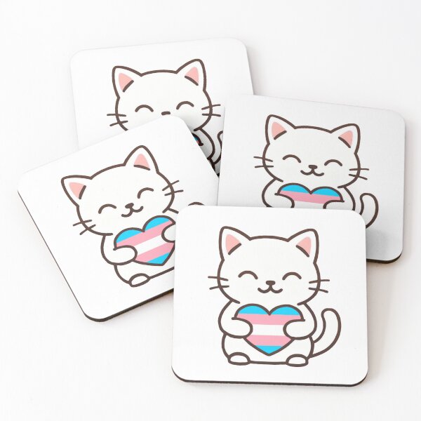 Item preview, Lucky Trans Pride Cat designed and sold by PagonDragon.