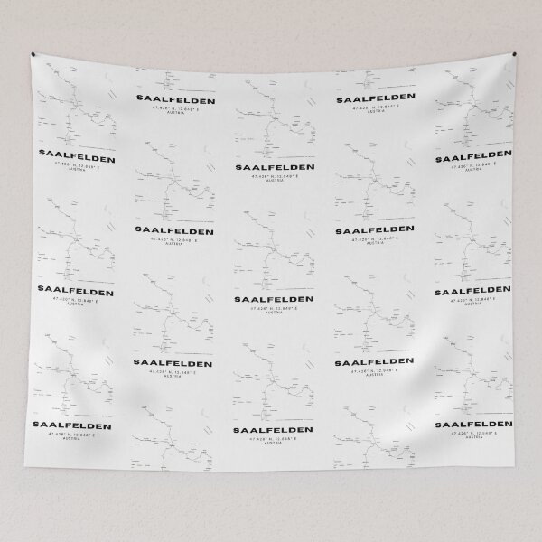 Item preview, Saalfelden Map – Alpine Austria Minimalist Wall Art designed and sold by RM-Journey.
