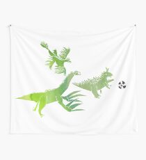Fussball-Dinos: Rudelbildung in jurassic grün Wandbehang
