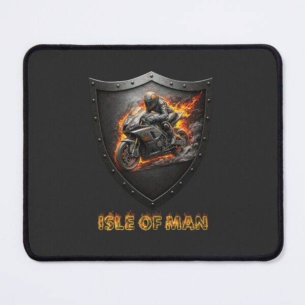 Item preview, Isle of Man TT - Flaming Motorcycle Shield designed and sold by KiwiRider.