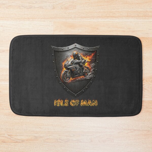 Item preview, Isle of Man TT - Flaming Motorcycle Shield designed and sold by KiwiRider.
