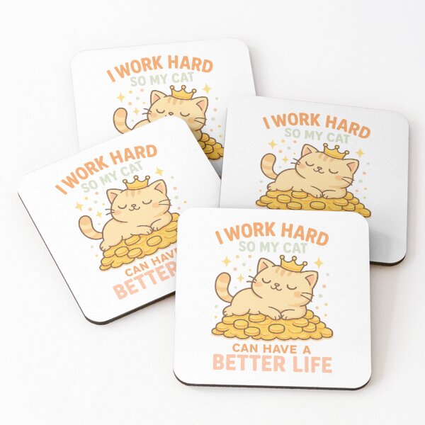 Item preview, I Work Hard So My Cat Can Have a Better Life – Cute Kitty Tee Gift for Pet Owners designed and sold by MadSnail-Design.