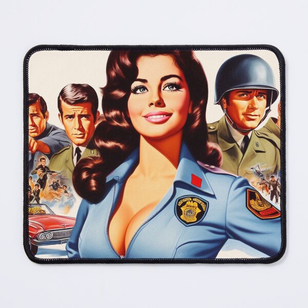 Item preview, Retro Police Woman designed and sold by PulpVintage.