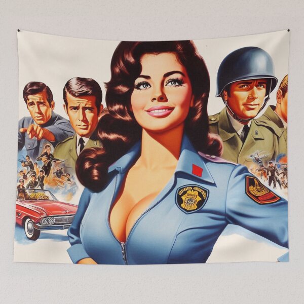 Item preview, Retro Police Woman designed and sold by PulpVintage.