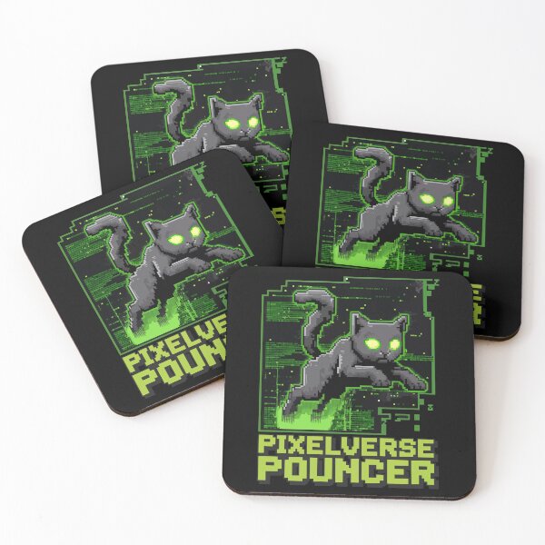Item preview, Pixelverse Pouncer – Cyber Cat Glitch Art designed and sold by NaturePixel.