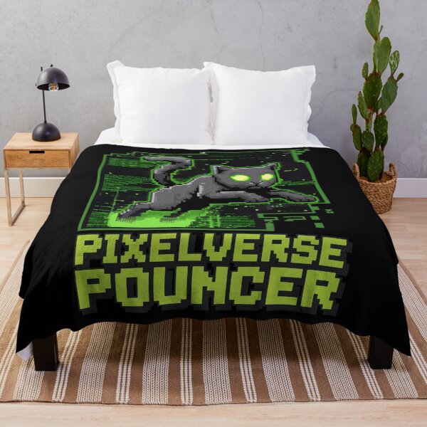 Item preview, Pixelverse Pouncer – Cyber Cat Glitch Art designed and sold by NaturePixel.