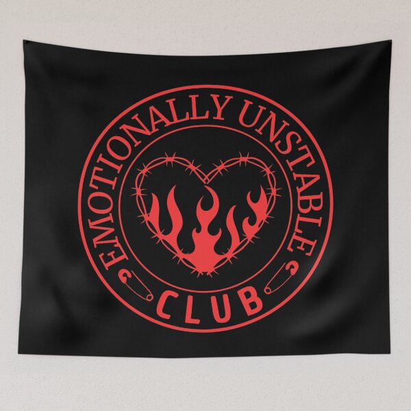 Item preview, Emotionally unstable club - black and red designed and sold by Fantasy Cache.