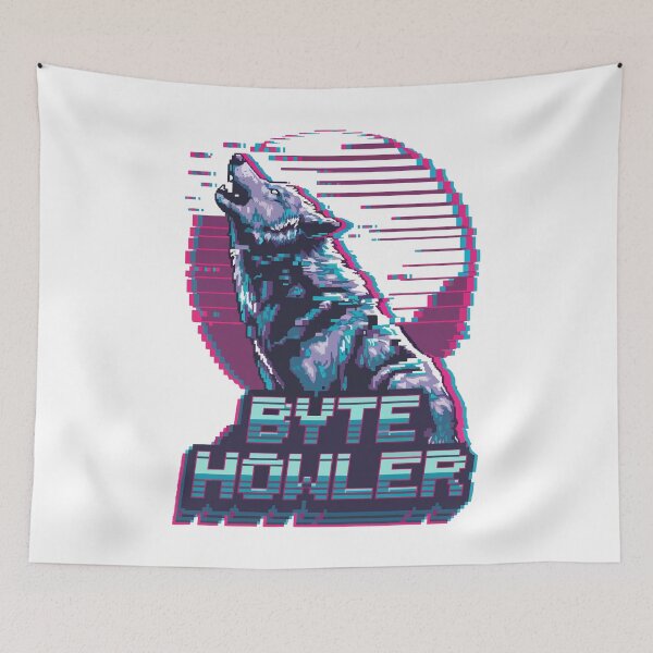 Item preview, Byte Howler Glitch Wolf designed and sold by NaturePixel.