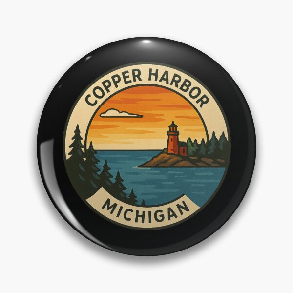Item preview, Copper Harbor Michigan Vintage Circular Design designed and sold by American Travels.