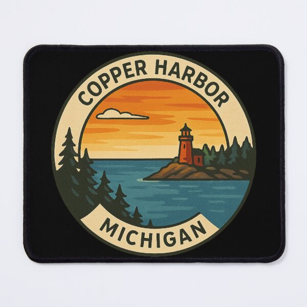 Item preview, Copper Harbor Michigan Vintage Circular Design designed and sold by American Travels.
