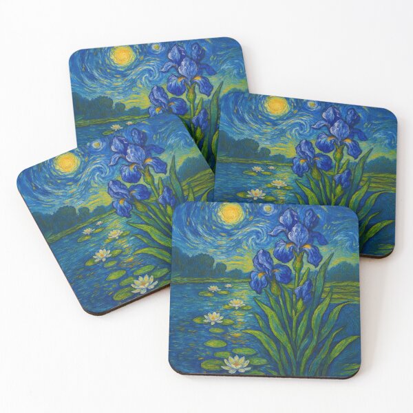 Item preview, Van Gogh Lilies Under Starry Night – Floral Impressionist Landscape designed and sold by InnaPo ⭐⭐⭐⭐⭐.