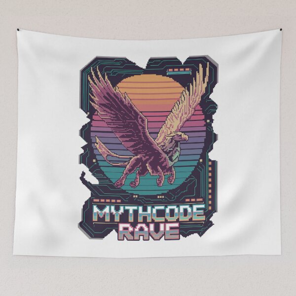 Item preview, Mythcode Rave – Cyber Griffin Neon Fantasy designed and sold by NaturePixel.