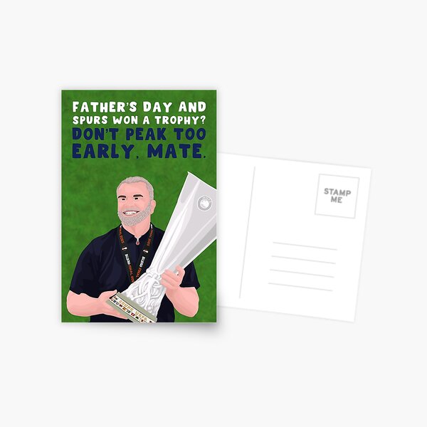 Item preview, Funny Spurs Father's Day Card - For Dad - For Him - Football - Europa League Champions - Ange Postecoglou designed and sold by HomeOfPinkPeach.