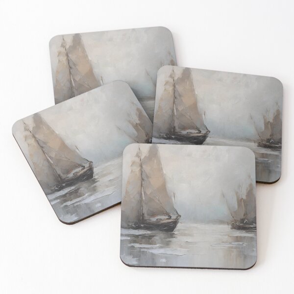 Item preview, Silent Sails: Vintage Boats on a Misty River designed and sold by Timeless Ink.