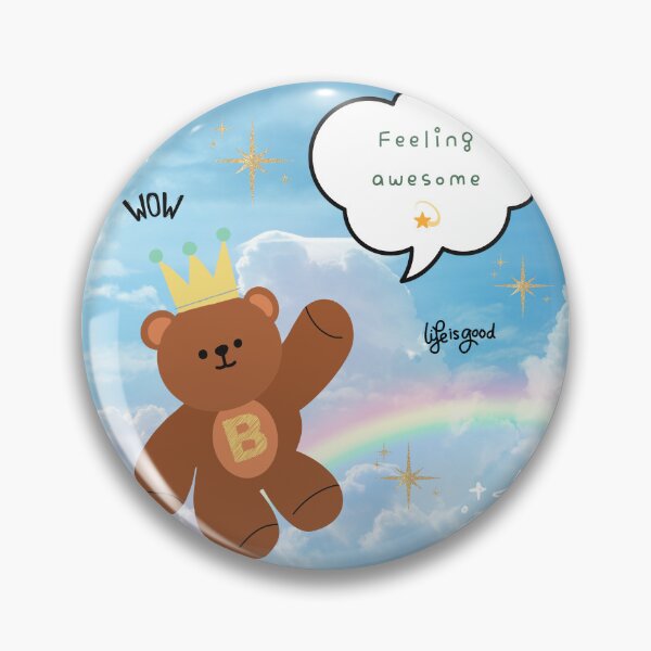 Item preview, Mono Bear Message – Feeling Awesome (Blue Cloud) designed and sold by mintmono-studio.