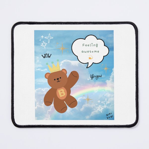 Item preview, Mono Bear Message – Feeling Awesome (Blue Cloud) designed and sold by mintmono-studio.