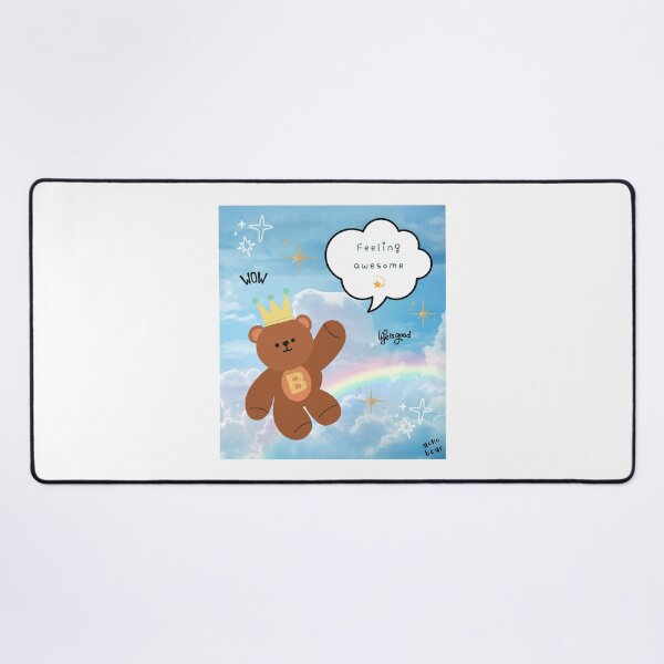 Item preview, Mono Bear Message – Feeling Awesome (Blue Cloud) designed and sold by mintmono-studio.