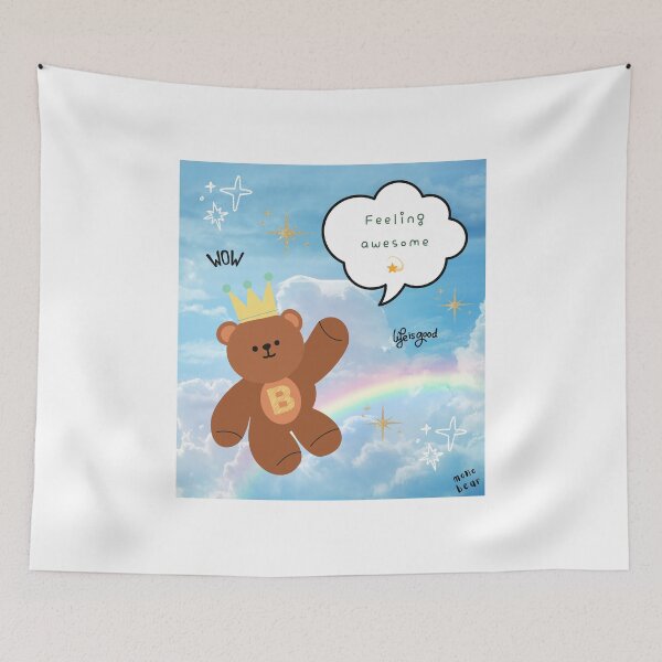 Item preview, Mono Bear Message – Feeling Awesome (Blue Cloud) designed and sold by mintmono-studio.