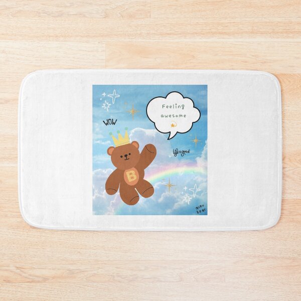 Item preview, Mono Bear Message – Feeling Awesome (Blue Cloud) designed and sold by mintmono-studio.