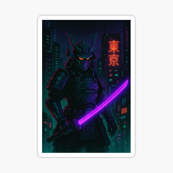 Artikel-Vorschau von Neon Tokyo Cyber-Samurai, designt und verkauft von DreamCourse.