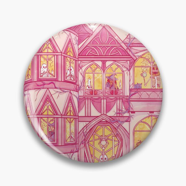 Item preview, Pink Halloween Haunted House Creepy Cute Aesthetic designed and sold by StudioFloraLuna.