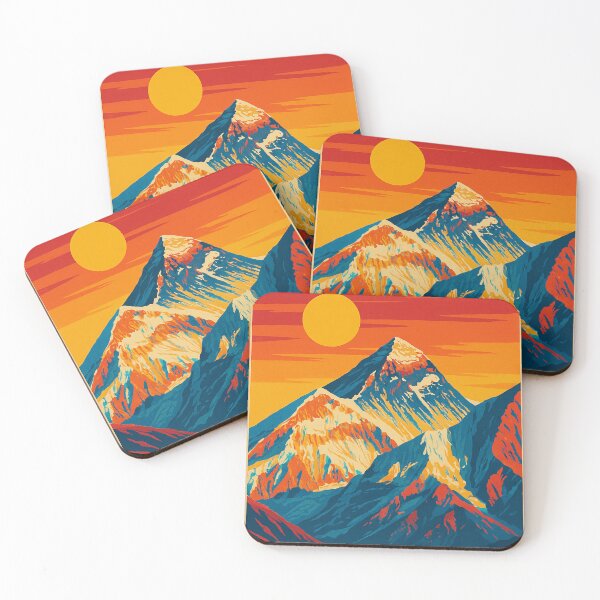 Item preview, Mount Everest Retro Travel Poster | Digital Pop Art Mountain Landscape | Vintage Adventure Illustration | Bold Himalayan Wall Art | Colorful Nature Explorer Print designed and sold by PaintedPixels01.