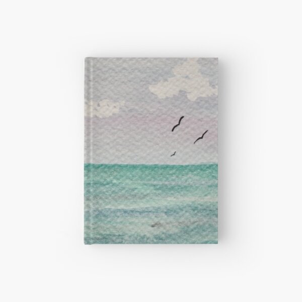 chill coastal vibes era watercolour seascape Hardcover Journal
