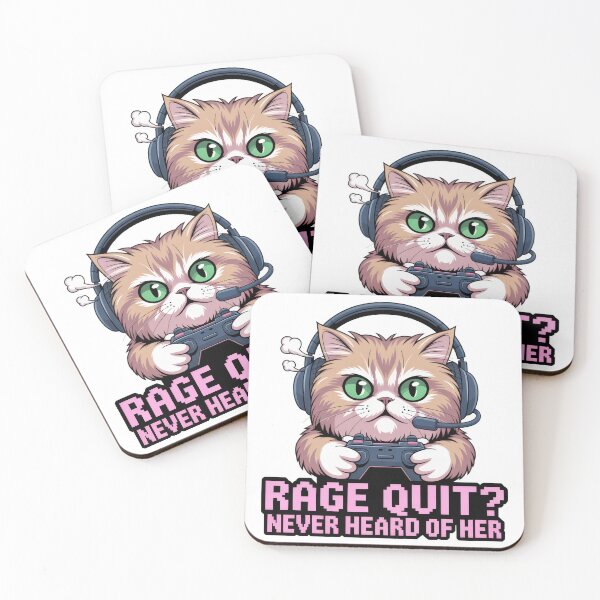 Item preview, Rage Quit Never Heard of Her – Gamer Cat Funny Quote designed and sold by EpicMediaShop.