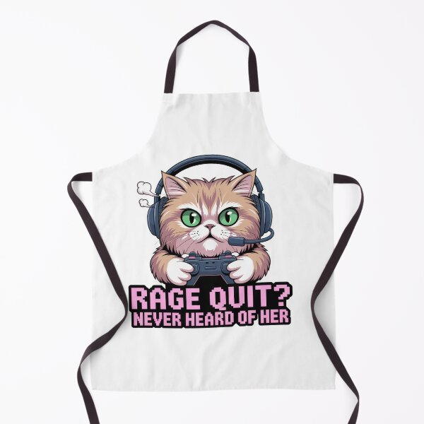 Item preview, Rage Quit Never Heard of Her – Gamer Cat Funny Quote designed and sold by EpicMediaShop.