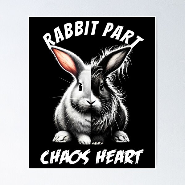 Item preview, Rabbit Part Chaos Heart Funny Meme for Rabbit Lovers designed and sold by Kimberley King Art  King Art.