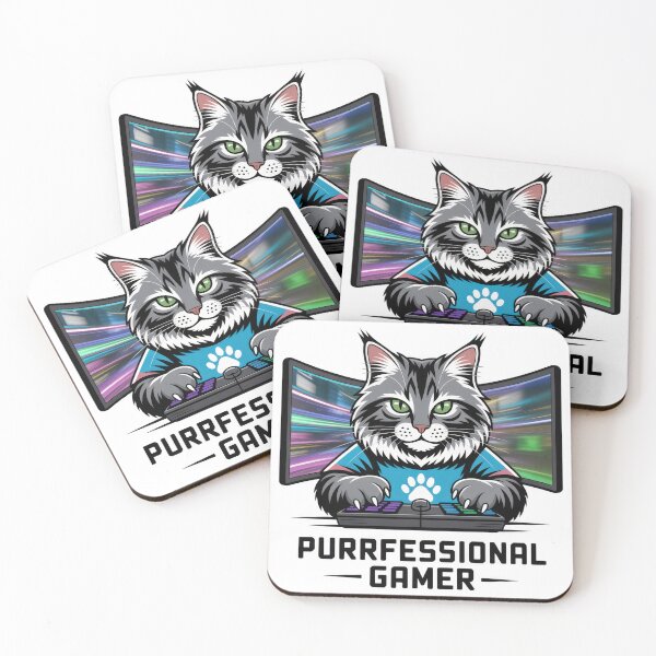 Item preview, Purrfessional Gamer – Cute Cat Gaming Streamer Design designed and sold by EpicMediaShop.