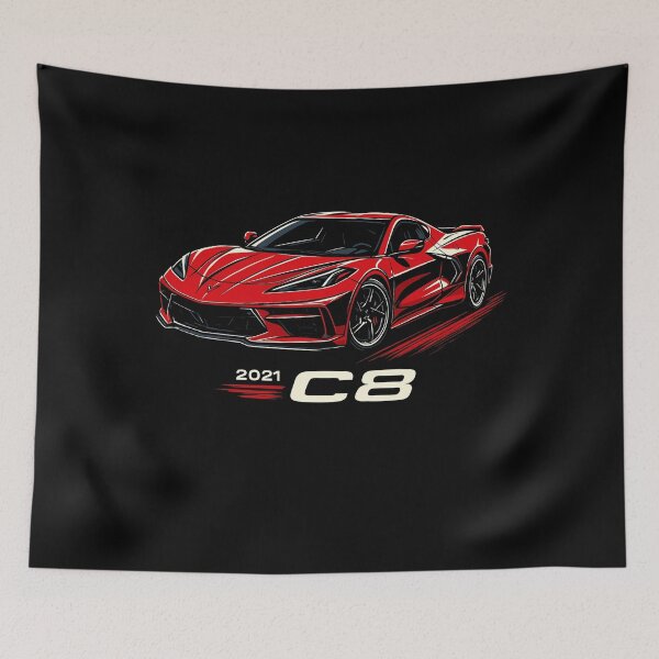 Item preview, 2021 Corvette C8 Stingray in Red with Bold Street Racer Vibes designed and sold by TheArtOfCar.
