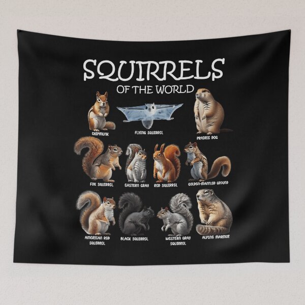 Item preview, Squirrels of the World Animal Lover designed and sold by Kimberley King Art  King Art.