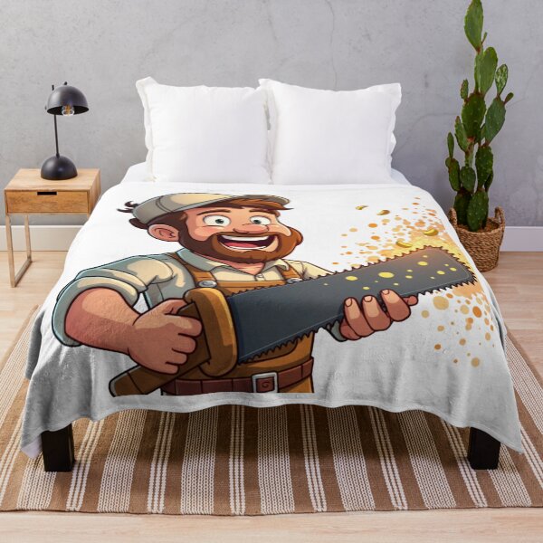Item preview, Proud Cartoon Dad with Saw – Sawdust is My Glitter designed and sold by ebocraft.