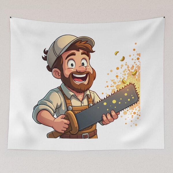 Item preview, Proud Cartoon Dad with Saw – Sawdust is My Glitter designed and sold by ebocraft.