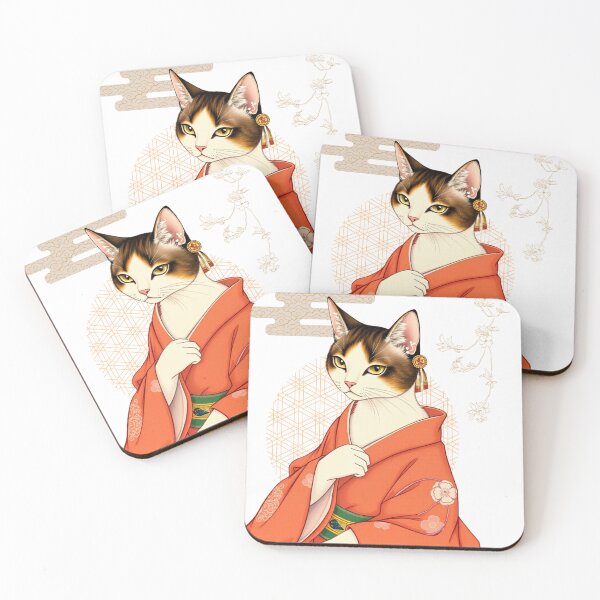 Item preview, Enchanted Oiran Cat – Elegance of the Night designed and sold by Shivanyan.